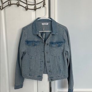 Livanto Women's Textured Blue Jean Jacket